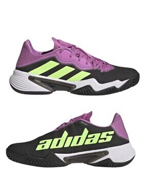 Adidas Men's Barricade Tennis Shoes Carbon/Signal Green/Pulse Lilac, US 8